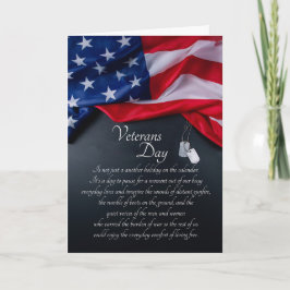 Veteranen Dag Amerikaanse vlag en hondenpenningen Feestdagen Kaart