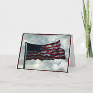 Veteranen Dag, Amerikaanse vlag en WWII veteraan Kaart