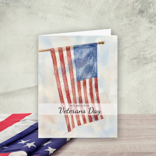 Veteranen Dag Amerikaanse Vlag Waterverf Kaart