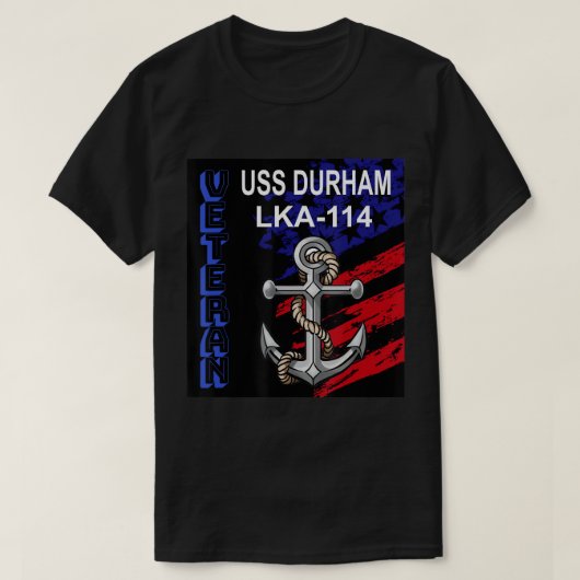 Veteranen Dag Amfibious Cargo Ship USH Durham LKA- T-shirt (Design voorkant)