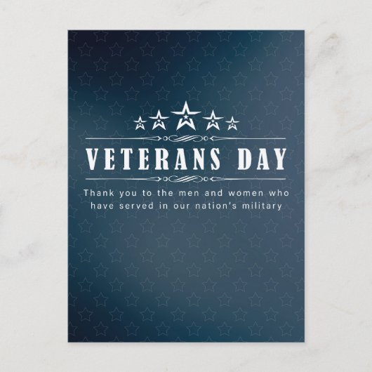 Veteranen Dag Ansichtkaart Briefkaart (Voorkant)
