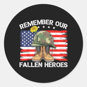Veteranen Dag citaat Onthoud Gesneuvelde Helden Ronde Sticker