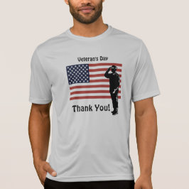 Veteranen Dag Dank Je! Soldaat Amerikaanse Vlag T-shirt