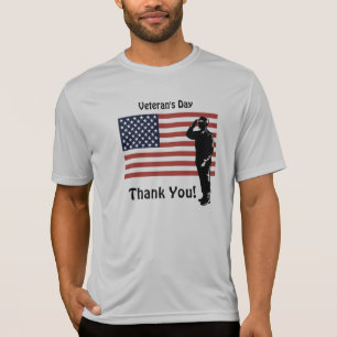 Veteranen Dag Dank Je! Soldaat Amerikaanse Vlag T-shirt