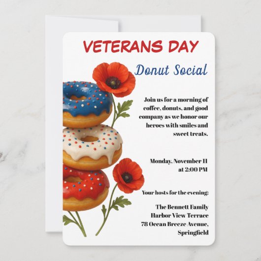 Veteranen Dag | Donut Sociale Viering Kaart (Voorkant)