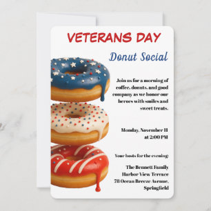 Veteranen Dag Donut Sociale Viering Kaart