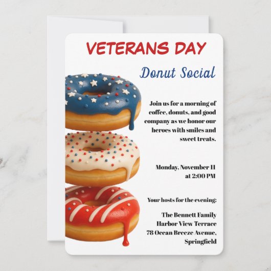 Veteranen Dag | Donut Sociale Viering Kaart (Voorkant)