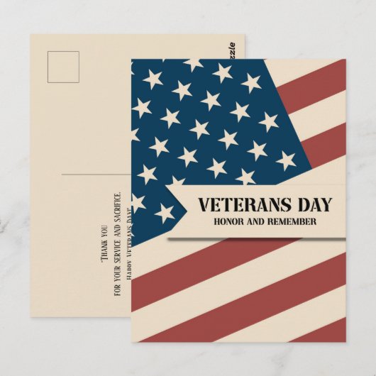 Veteranen Dag - Eer en Onthoud Briefkaart (Voorkant / Achterkant)