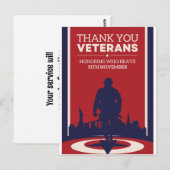 Veteranen Dag: Eerbetoon aan Degenen die Moedig Wa Briefkaart (Voorkant / Achterkant)