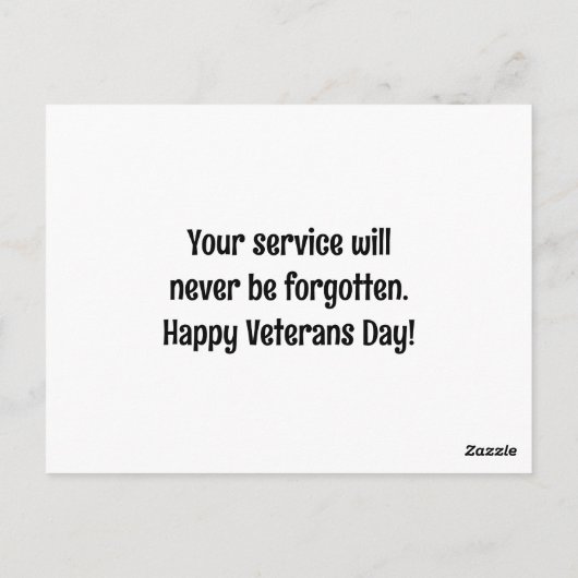 Veteranen Dag: Eerbetoon aan Degenen die Moedig zi Briefkaart (Achterkant)