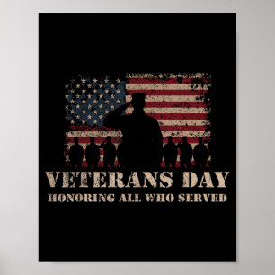 Veteranen Dag Eert Allen Die Patriottische Vlag He Poster