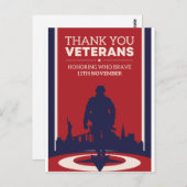 Veteranen Dag Eert Diegenen Die Moedig Waren Briefkaart (Voorkant / Achterkant)