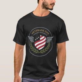 Veteranen Dag Eert Dienst Schild Vleugels T-shirt