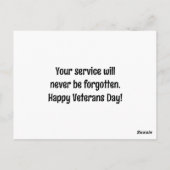 Veteranen Dag Eert Wie Dapper Was Briefkaart (Achterkant)