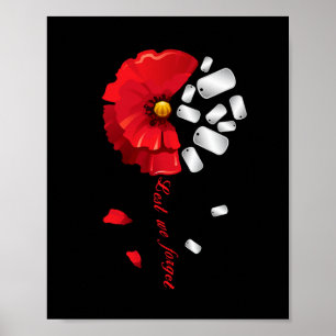 Veteranen Dag Lest We Forget Rode Klaproos Bloem U Poster