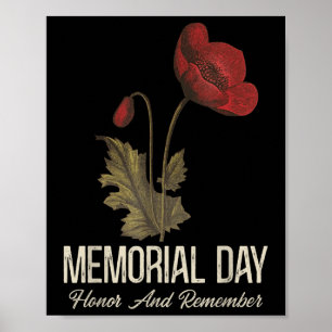 Veteranen Dag Lest We Forget Rode Klaproos Bloem V Poster