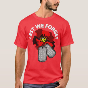 Veteranen Dag Lest We vergeten Rode Poppie Vloer V T-shirt