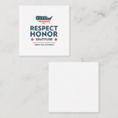 veteranen dag met dankbaarheid slogan vierkante visitekaartje (Voorkant / Achterkant)