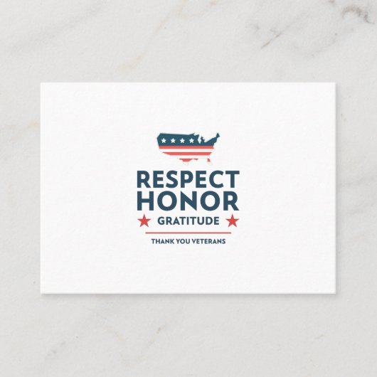veteranen dag met dankbaarheid slogan visitekaartje (Voorkant)