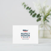 veteranen dag met dankbaarheid slogan visitekaartje (Staand voorkant)