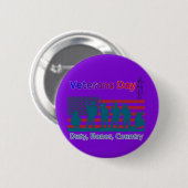 Veteranen dag paars ronde button 5,7 cm (Voorkant /achterkant)