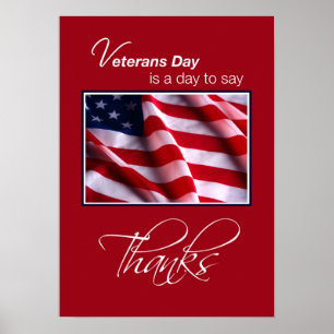 Veteranen Dag Patriottische Amerikaanse Vlag Bedan Poster