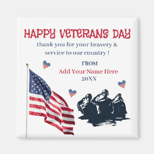 Veteranen Dag Patriottische USA Vlag Bedankt Magneet