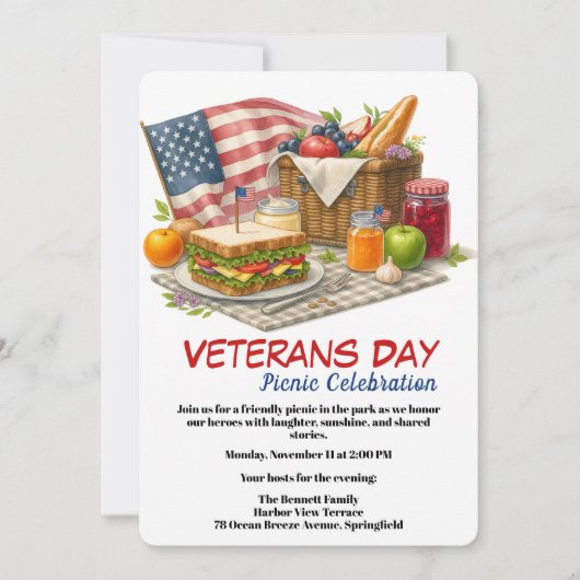 Veteranen Dag | Picknick Viering Kaart (Voorkant)