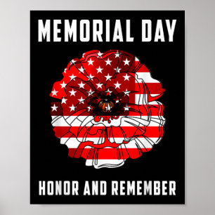 Veteranen Dag Rode Klaproos Bloem Usa Herdenkingsd Poster