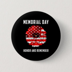 Veteranen dag rode klaproos bloem usa herdenkingsd ronde button 5,7 cm