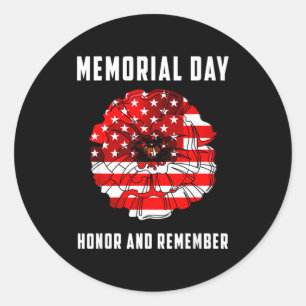 Veteranen dag rode klaproos bloem usa herdenkingsd ronde sticker