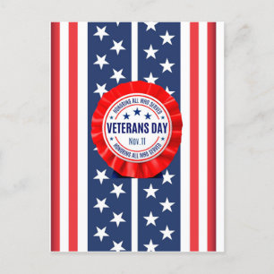Veteranen Dag Rozet Ansichtkaart Briefkaart