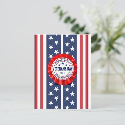 Veteranen Dag Rozet Ansichtkaart Briefkaart (Staand voorkant)