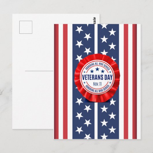 Veteranen Dag Rozet Ansichtkaart Briefkaart (Voorkant / Achterkant)
