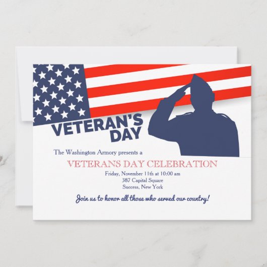 Veteranen Dag Saluut Uitnodiging (Voorkant)