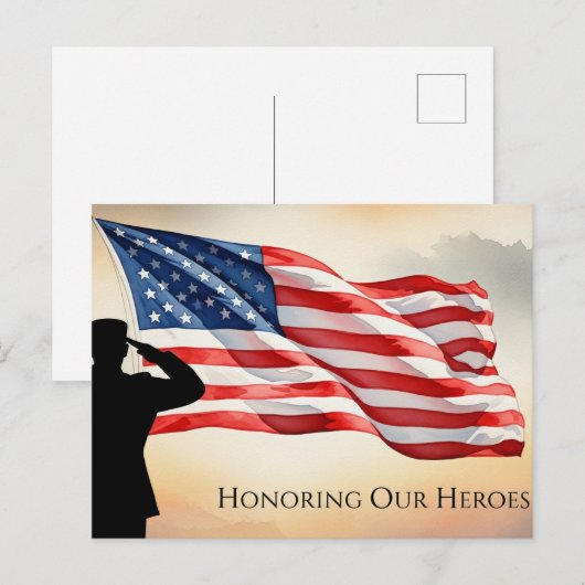 Veteranen Dag - Ter ere aan allen die gediend hebb Briefkaart (Voorkant / Achterkant)