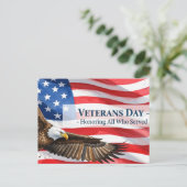Veteranen Dag - Ter ere aan allen die gediend hebb Briefkaart (Staand voorkant)