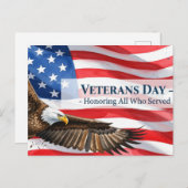 Veteranen Dag - Ter ere aan allen die gediend hebb Briefkaart (Voorkant / Achterkant)