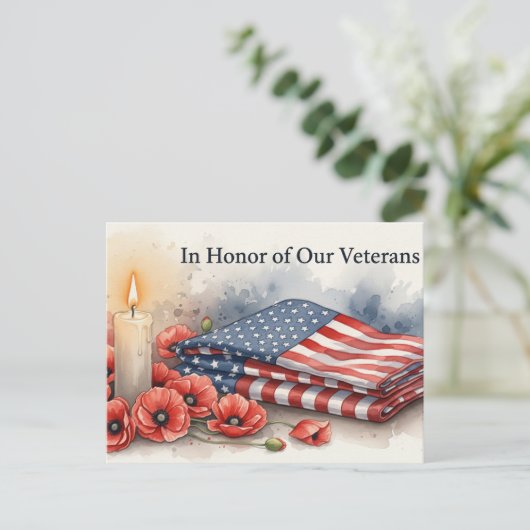 Veteranen Dag - Ter ere van allen die dienden Briefkaart (Staand voorkant)