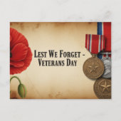 Veteranen Dag - Ter ere van allen die gediend hebb Briefkaart (Voorkant)