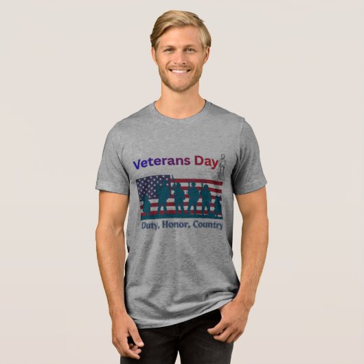 Veteranen Dag Tri-Blend Shirt (Voorkant volledig)