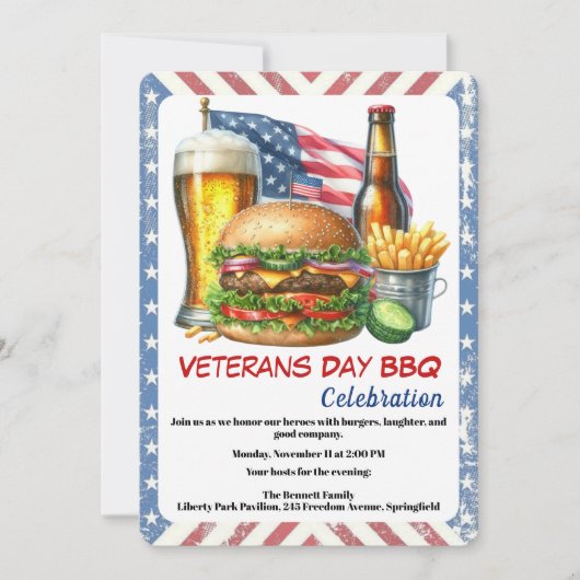Veteranen Dag Uitnodiging | Eren van Helden BBQ (Voorkant)