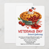 Veteranen Dag Uitnodiging | Kersen Taart Feest (Voorkant / Achterkant)