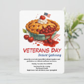 Veteranen Dag Uitnodiging | Kersen Taart Feest (Staand voorkant)