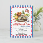 Veteranen Dag Uitnodiging | Kust Brunch Feest (Staand voorkant)