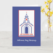 Veteranen Dag Zegeningen Religieuze Kapel Kerk Kaart (Gele Bloem)