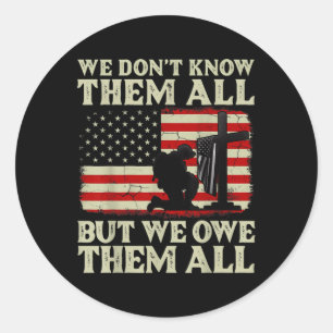 Veteranen dag zijn we hun patriottische veteraan v ronde sticker