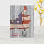 Veteranen Dagduimen met labels de vlag omhoog Kaart (Gele Bloem)