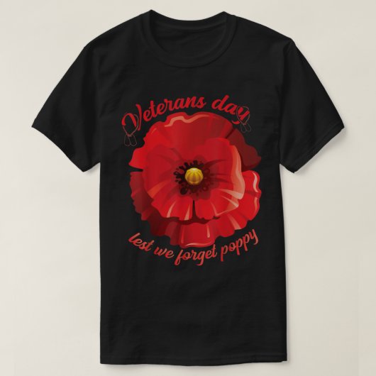 veteranen dagen maar we vergeten rode papaver usa  t-shirt (Design voorkant)