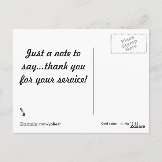 Veteranen Dank u Briefkaart (Achterkant)